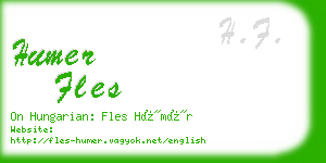 humer fles business card